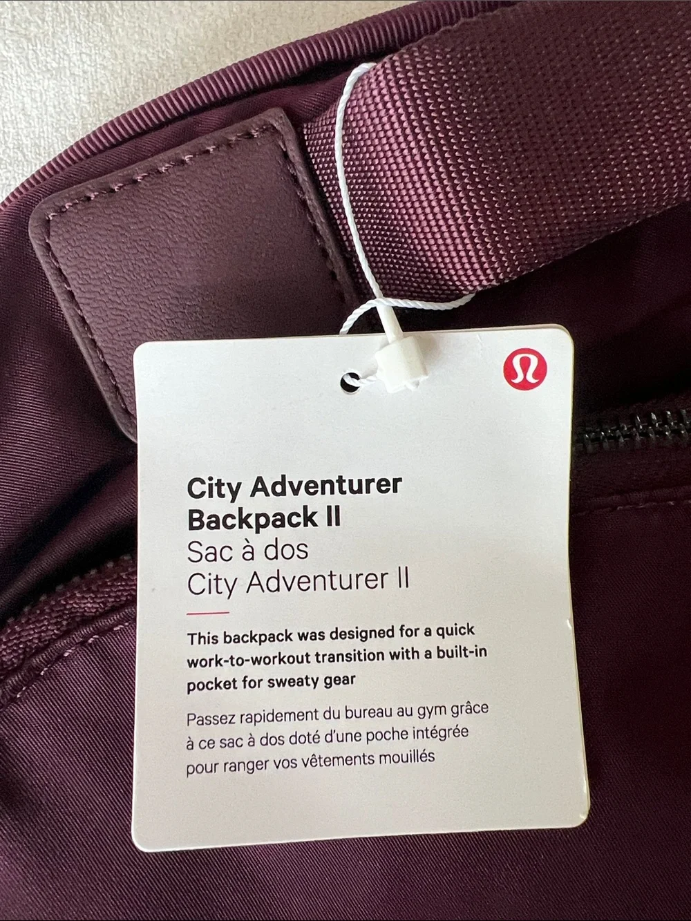 lululemon City Adventure Backpack II cassis maroon new nwt - Picture 4 of 11